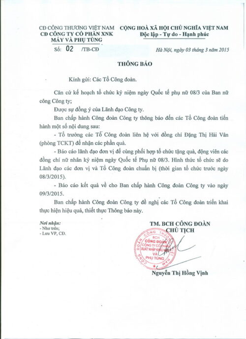 Thong bao ky niem ngay 8 3 2015